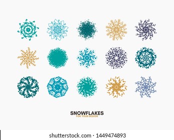 Set of snowflakes Christmas design