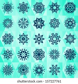 Set of snowflakes for christmas design