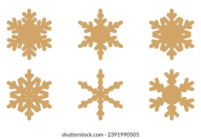 Juego de copos de nieve navidad diseño pro vector