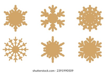 Juego de copos de nieve navidad diseño pro vector