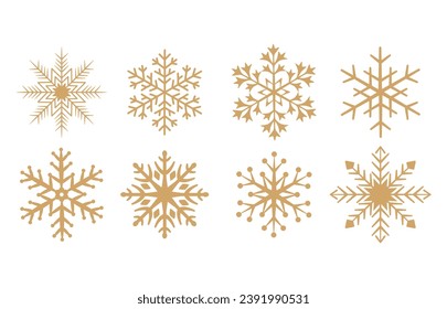 Set of snowflakes christmas design pro vector
