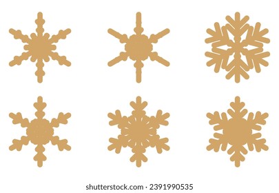 Juego de copos de nieve navidad diseño pro vector