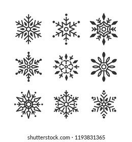 Set of Snowflakes Christmas design vector