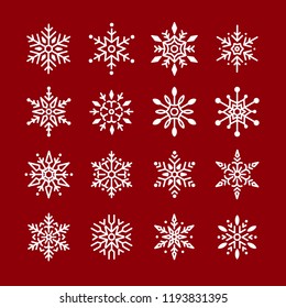 Set of Snowflakes Christmas design vector