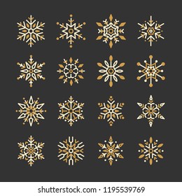 Set of Snowflakes Christmas design vector