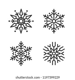 Set of Snowflakes Christmas design vector