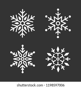 Set of Snowflakes Christmas design vector