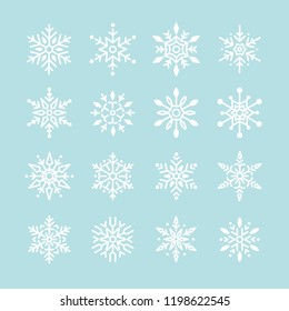 Set of Snowflakes Christmas design vector