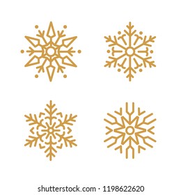 Set of Snowflakes Christmas design vector