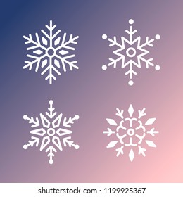 Set of Snowflakes Christmas design vector