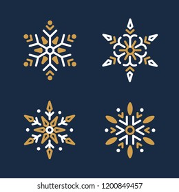 Set Snowflakes Weihnachtsdesign-Vektorgrafik
