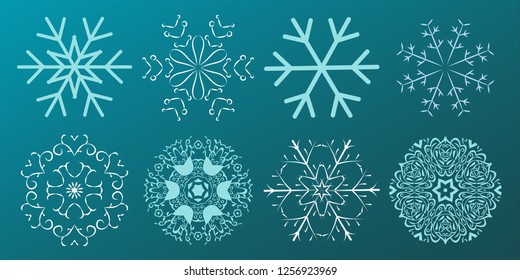 Set of Snowflakes Christmas design. Set of Snowflakes Christmas design vector. Vector illustration. EPS10