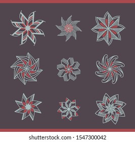 Set of Snowflakes Christmas design vector