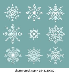 Set of Snowflakes Christmas design vector