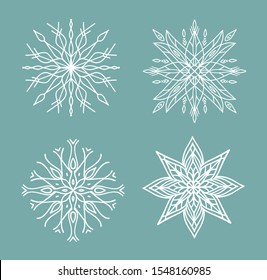 Set of Snowflakes Christmas design vector