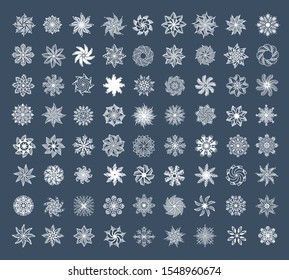 Set of Snowflakes Christmas design vector