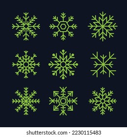 Set of snowflakes Christmas design vector illustration