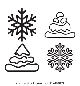 Conjunto de Vector de diseño de Navidades Snowflakes.