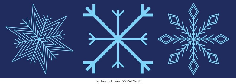 Set of Snowflakes Christmas design vector. Snowflakes icons. White Snowflake. Snowflakes template. Snow winter. Snowflakes icons. Snowflake vector icon