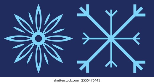 Set of Snowflakes Christmas design vector. Snowflakes icons. White Snowflake. Snowflakes template. Snow winter. Snowflakes icons. Snowflake vector icon