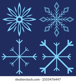 Set of Snowflakes Christmas design vector. Snowflakes icons. White Snowflake. Snowflakes template. Snow winter. Snowflakes icons. Snowflake vector icon