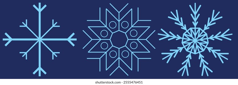 Set of Snowflakes Christmas design vector. Snowflakes icons. White Snowflake. Snowflakes template. Snow winter. Snowflakes icons. Snowflake vector icon