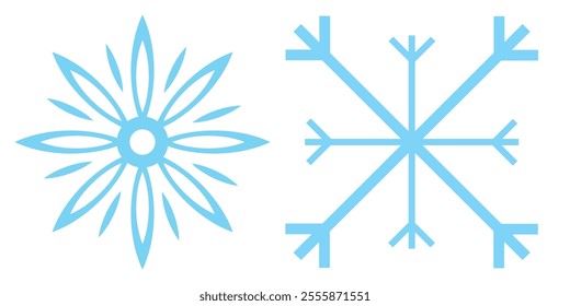Set of Snowflakes Christmas design vector. Snowflakes icons. White Snowflake. Snowflakes template. Snow winter. Snowflakes icons. Snowflake vector icon