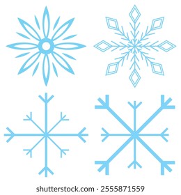 Set of Snowflakes Christmas design vector. Snowflakes icons. White Snowflake. Snowflakes template. Snow winter. Snowflakes icons. Snowflake vector icon