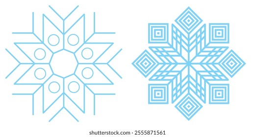 Set of Snowflakes Christmas design vector. Snowflakes icons. White Snowflake. Snowflakes template. Snow winter. Snowflakes icons. Snowflake vector icon