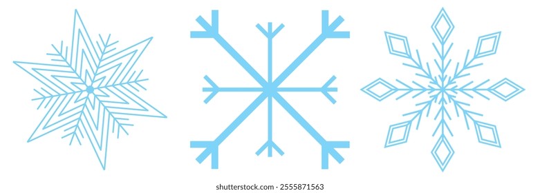 Set of Snowflakes Christmas design vector. Snowflakes icons. White Snowflake. Snowflakes template. Snow winter. Snowflakes icons. Snowflake vector icon