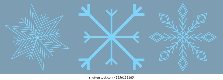 Set of Snowflakes Christmas design vector. Snowflakes icons. White Snowflake. Snowflakes template. Snow winter. Snowflakes icons. Snowflake vector icon