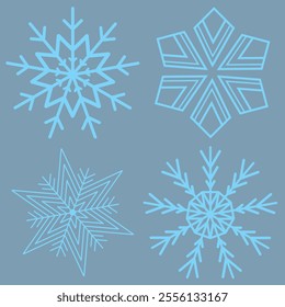 Set of Snowflakes Christmas design vector. Snowflakes icons. White Snowflake. Snowflakes template. Snow winter. Snowflakes icons. Snowflake vector icon