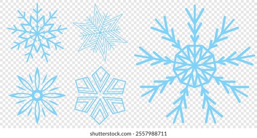 Set of Snowflakes Christmas design vector. Snowflakes icons. White Snowflake. Snowflakes template. Snow winter. Snowflakes icons. Snowflake vector icon