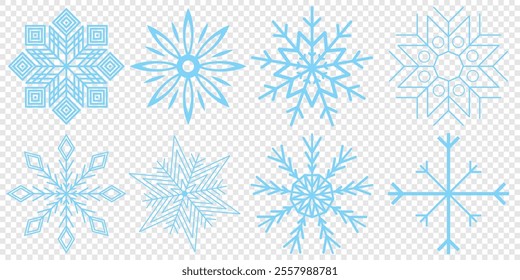 Set of Snowflakes Christmas design vector. Snowflakes icons. White Snowflake. Snowflakes template. Snow winter. Snowflakes icons. Snowflake vector icon