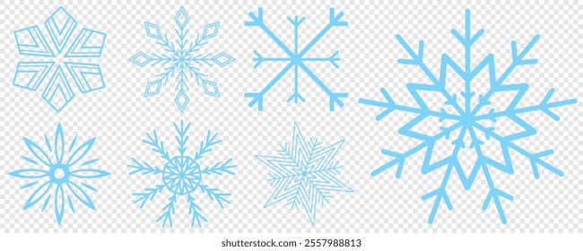 Set of Snowflakes Christmas design vector. Snowflakes icons. White Snowflake. Snowflakes template. Snow winter. Snowflakes icons. Snowflake vector icon