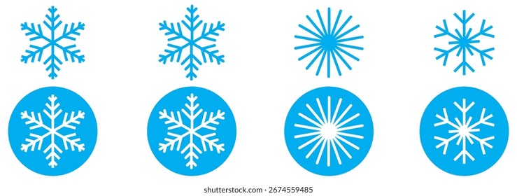 Set of Snowflakes Christmas design vector. Snowflakes icons. White Snowflake. Snowflakes template. Snow winter. Snowflakes icons. Snowflake vector icon