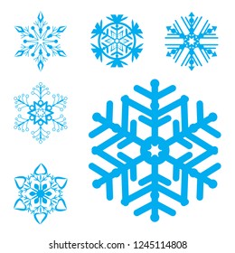 Set of Snowflakes Christmas. vector icon white background