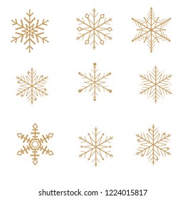 Set of Snowflakes Christmas  vector illustration