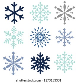 Set of snowflakes collections