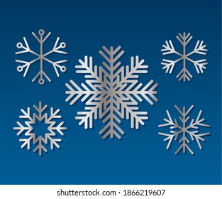 set of snowflakes of color light gray vector illustration design