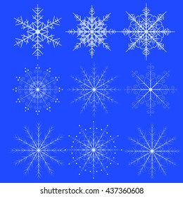 A set of snowflakes for decoration