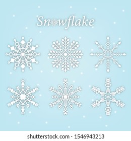 Set of snowflakes for decoration. Vector illustration.