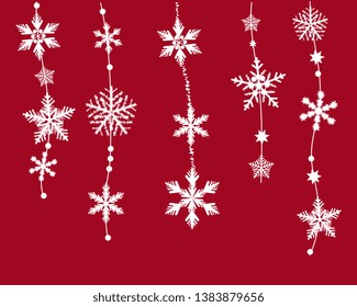 Set of snowflakes. Decoration for your design. Decoration for christmas greeting card. Vector EPS10.
