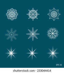 Set of snowflakes design