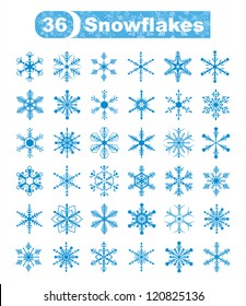 set of snowflakes for design and an ornament