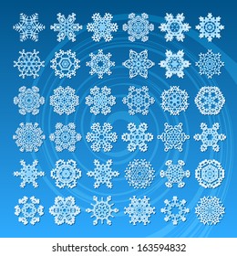 Set of snowflakes for design and ornaments; eps8