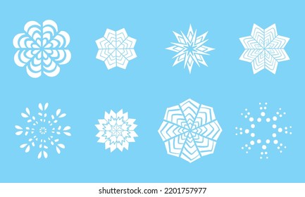 Set of snowflakes. Hand draw vector illustration