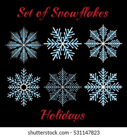 Set of Snowflakes. Holidays