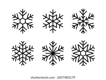 Set of snowflakes icon vector