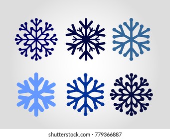 Set of snowflakes icon. Vector illustration. Isolated on white background